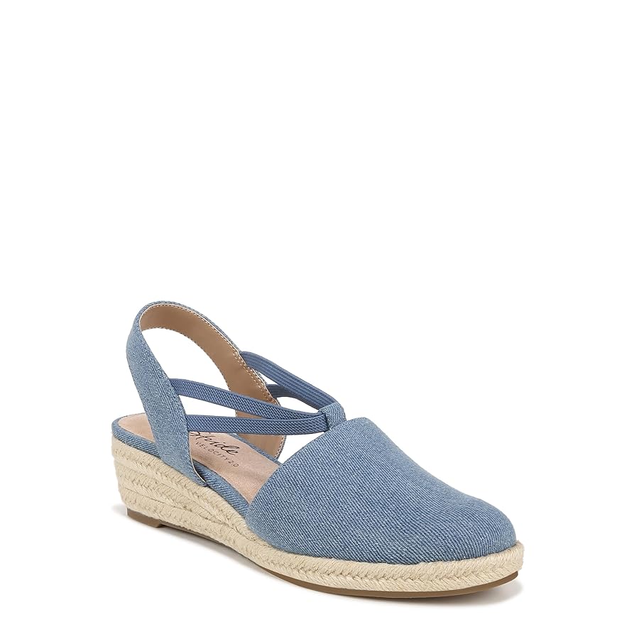 Amazon.com | LifeStride Womens Katrina 2 Slip On Espadrille Blue Denim 6.5  W | Loafers \u0026 Slip-Ons