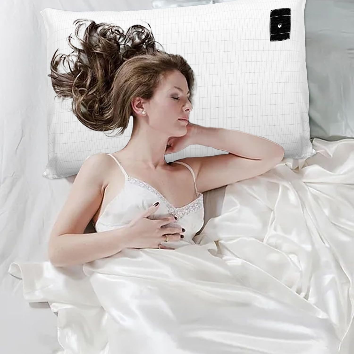 Grounding Pillowcase 2 Pack, 20x30, 2 Pillow Covers with 15 ft Grounding Cord, Soft Cotton Silver Fiber, Improve Sleep, Pain Relief