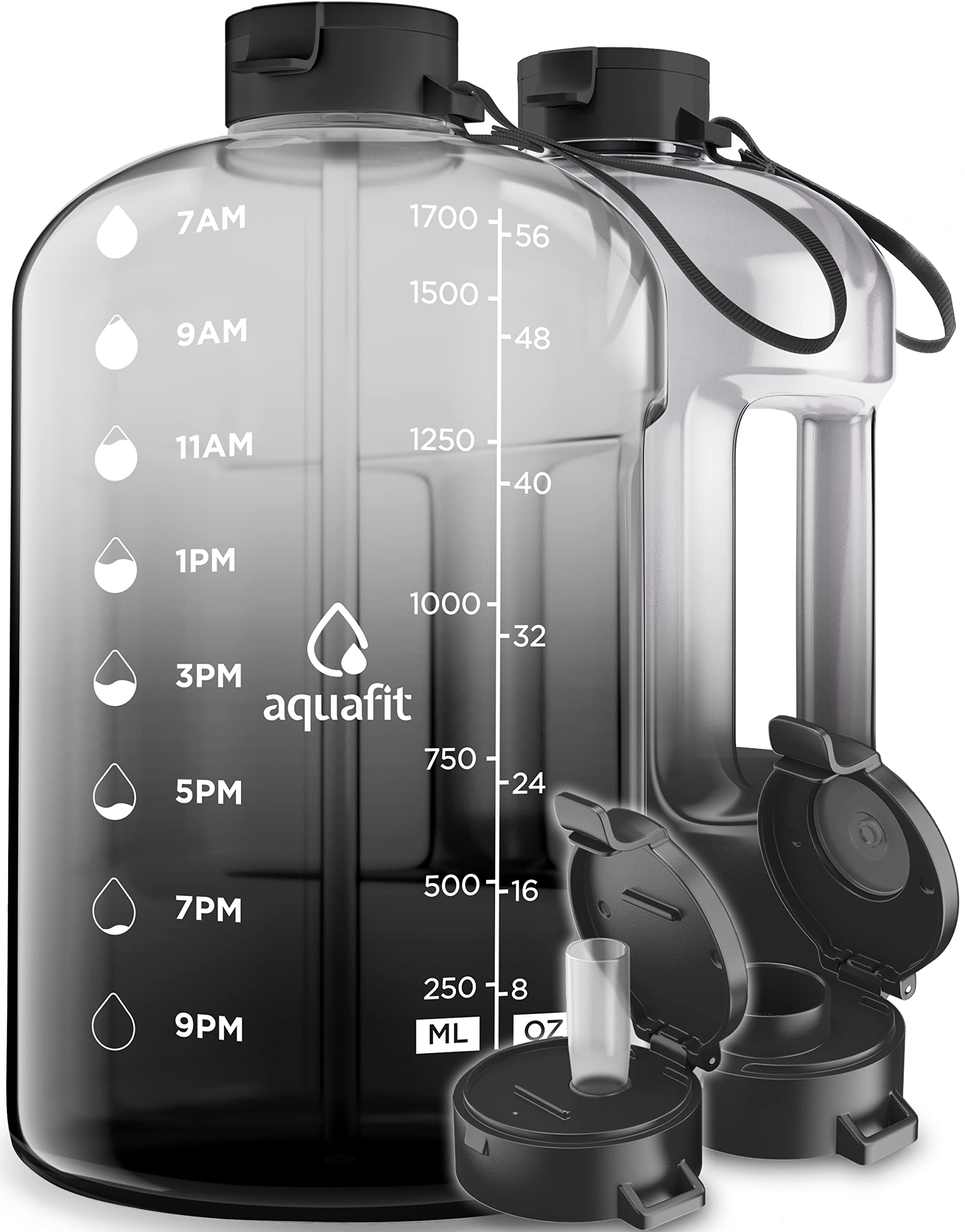 Buy AQUAFIT Half Gallon Water Bottle With Times To Drink 64 oz Water