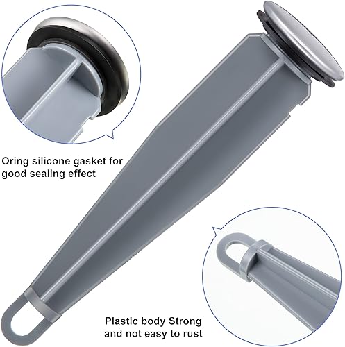 Miniatura 6 de Enhon Tapones plegables compatibles con componentes de drenaje Moen, émbolo de drenaje cromado para lavabo de baño, 4-78 de alto, diámetro de tapa