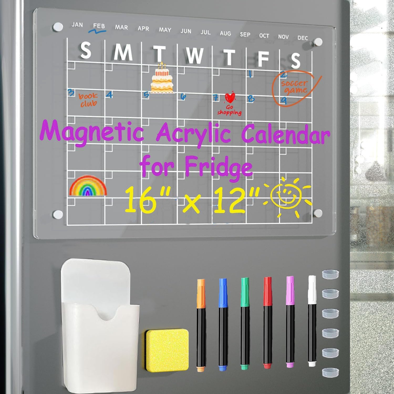 Acrylic Calendar for Fridge, Clear Fridge