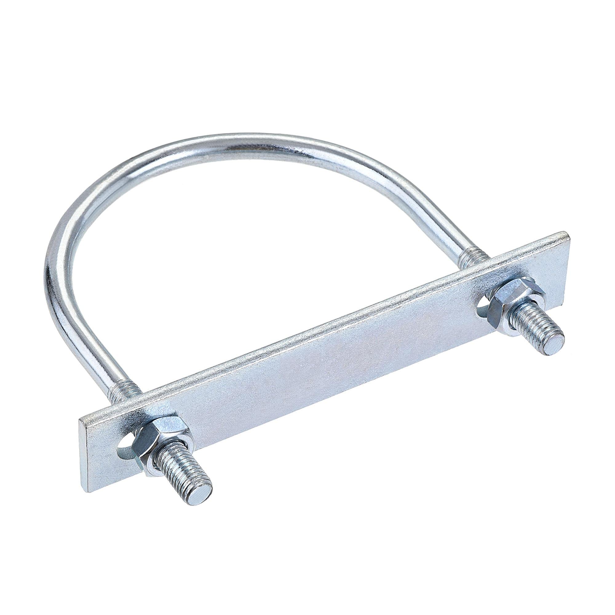 sourcing map Round U-Bolt 1 Set 4.25"(108mm) Inner Width 136mm Length Steel M10 with Nut, Plate