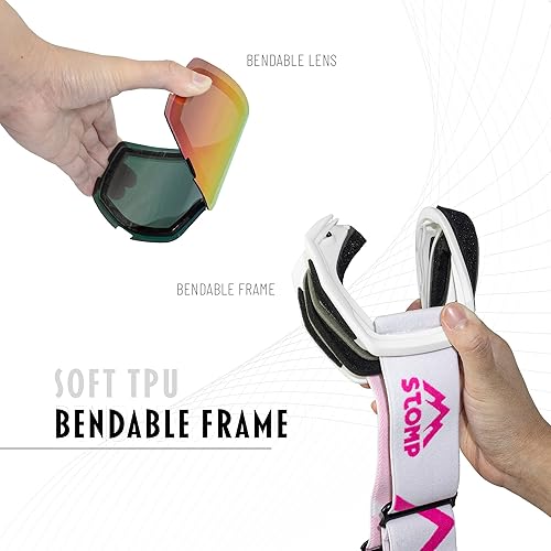 Miniatura 4 de STOMP Gafas de esquí y snowboard 100% protección UV400, lentes reemplazablescorreas para hombres, mujeres y jóvenes