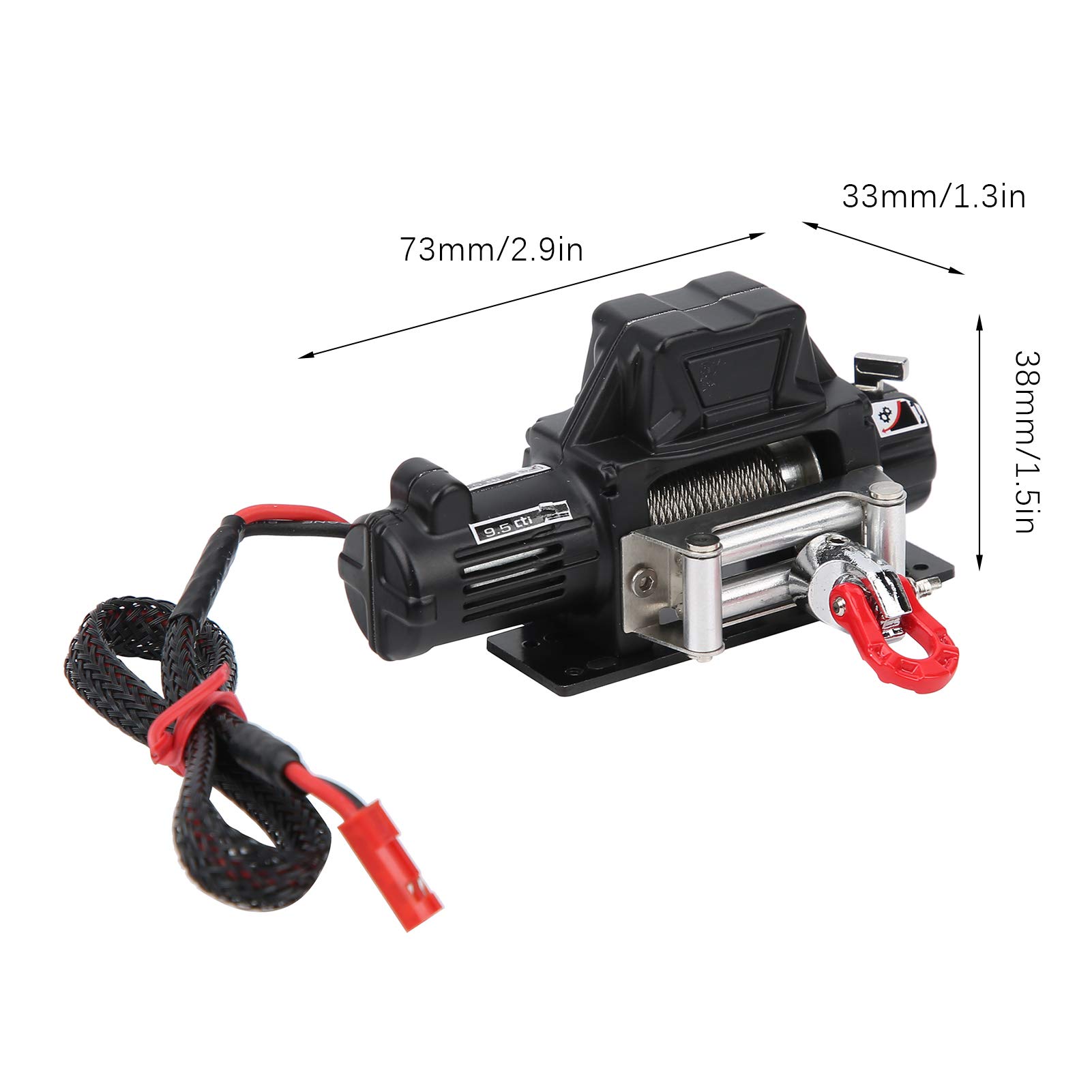 RC Crawler Winch Kit, RC Winch Fernbedienung RC Zubehör Kompatibel für CC01 SCX10 / D90 TF2 1/10 RC Axial Car(schwarz)
