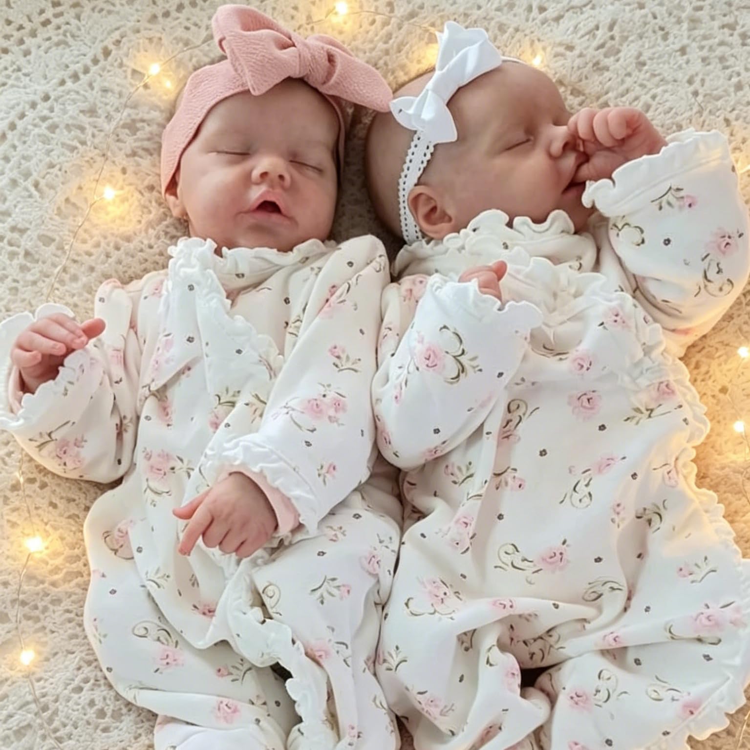 Realistyczne silikonowe bliźniaki Reborn Twins Baby Dolls Girls 45 cm realistyczne miękkie winylowe śpiące bliźnięta dziewczynki noworodki lalki zabawki dla dzieci w wieku od 3 lat