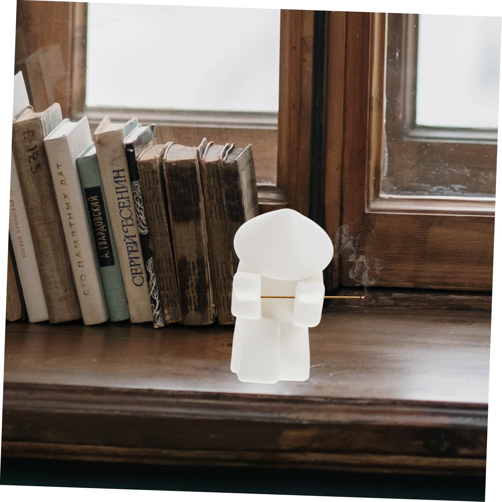 Soporte para Incienso Decorativo de Cerámica Blanco, 1 Juego