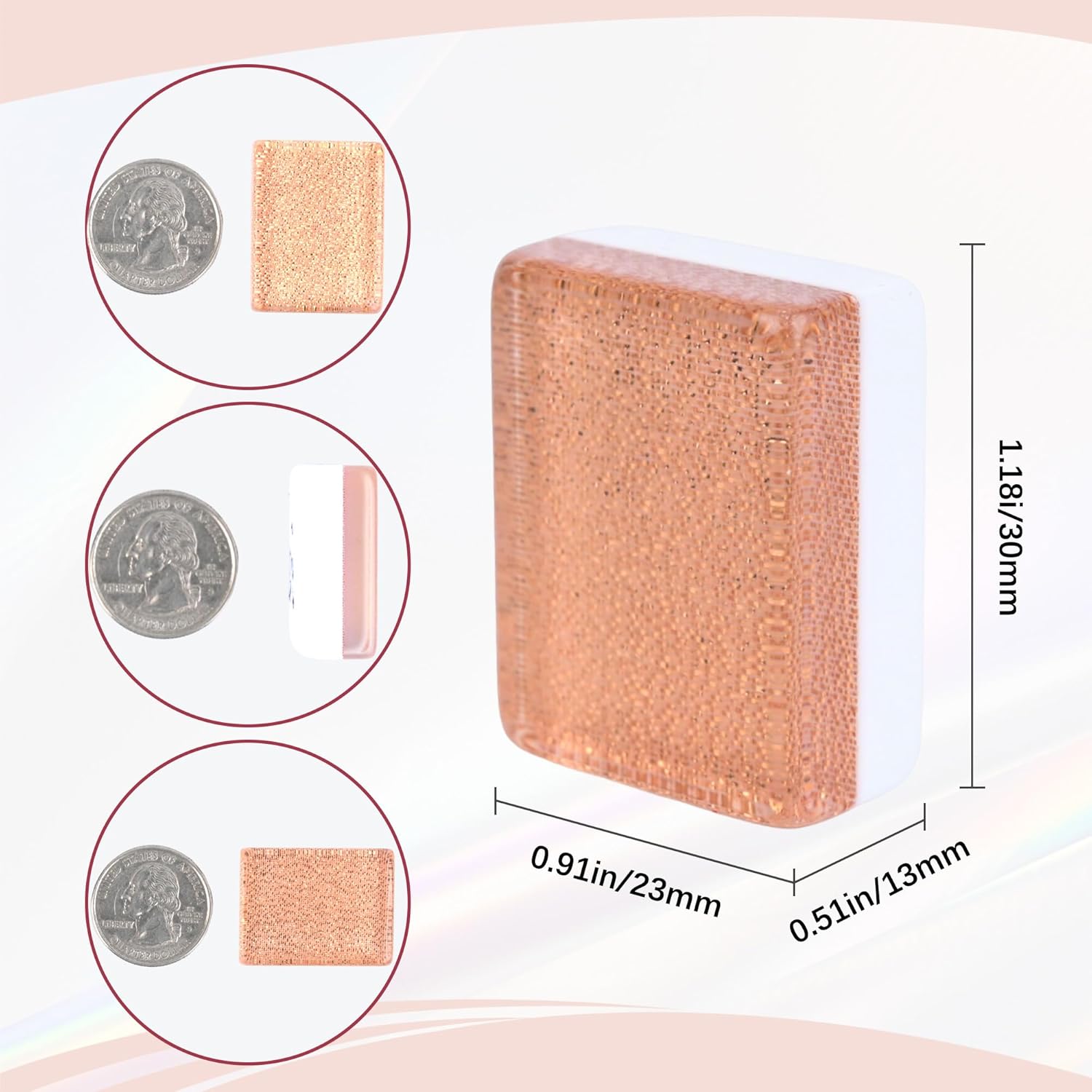 American Mahjong Set with Red Wooden Case - 1.18" (30mm) Golden Acrylic Tiles, Includes Jokers, Racks, Push Sticks, Chips, Manual, Wind Indicators & 3 Dices - Complete Game Set for Adults