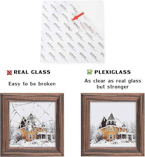 Miniatura 3 de Marcos de fotos de grano de madera de ébano de 5 x 5 pulgadas, cuadrados, clásicos, de madera natural, paquete de 6 unidades para montaje en pared y