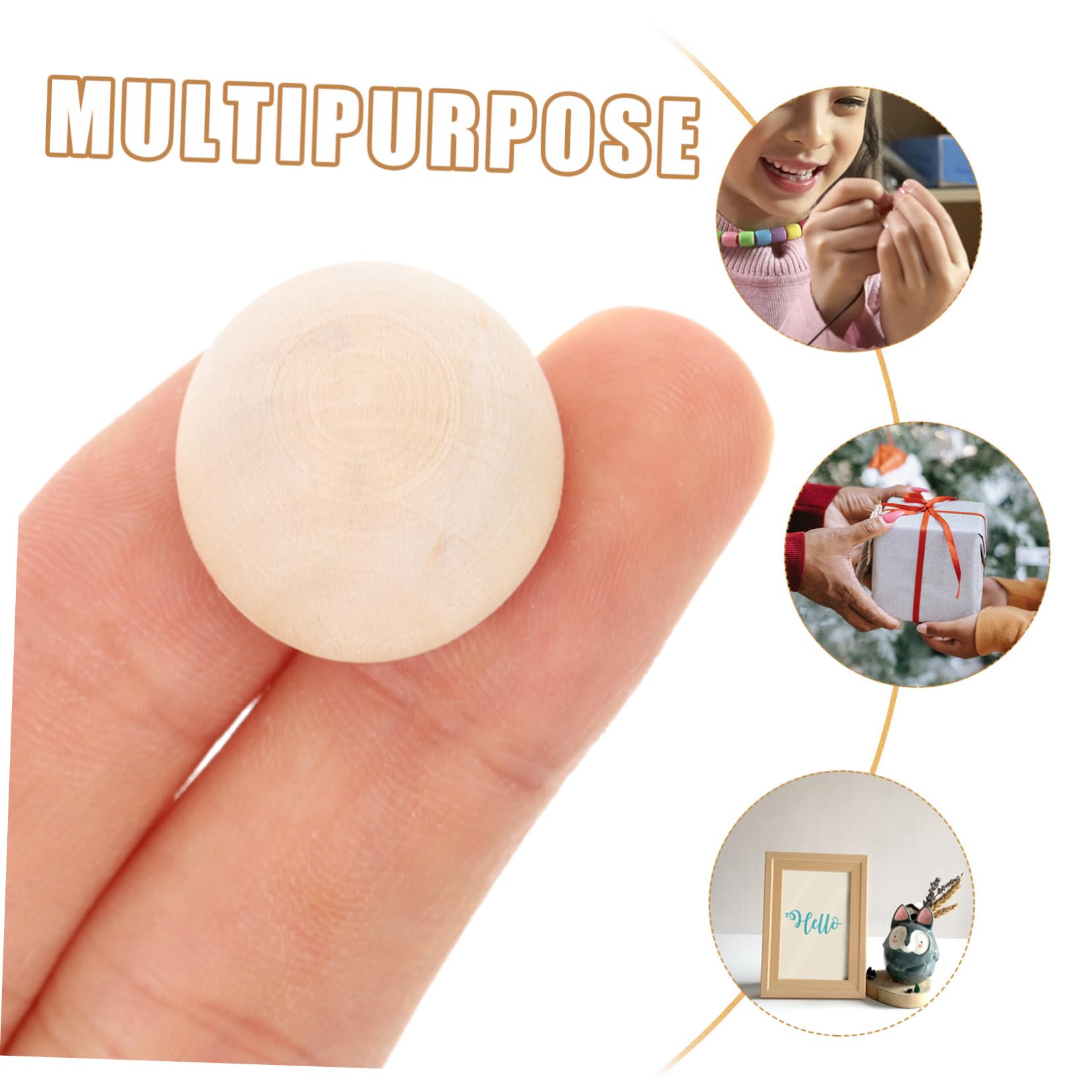 Mezze Sfere Artigianali in Legno Naturale per Fai da Te 100 Pezzi 20Mm per Decorazioni e Creazioni