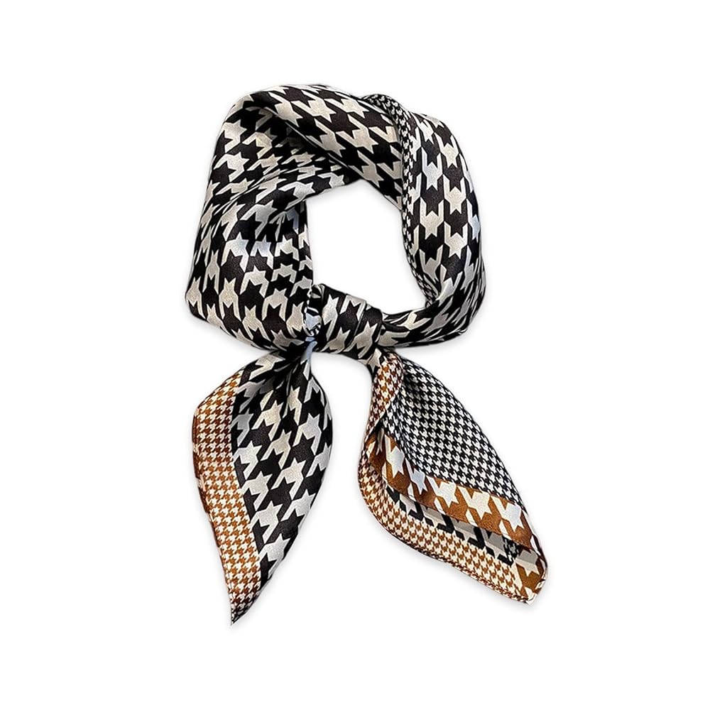 NPQPNAFC Silk Scarf Women Square Scarf 70×70cm Houndstooth