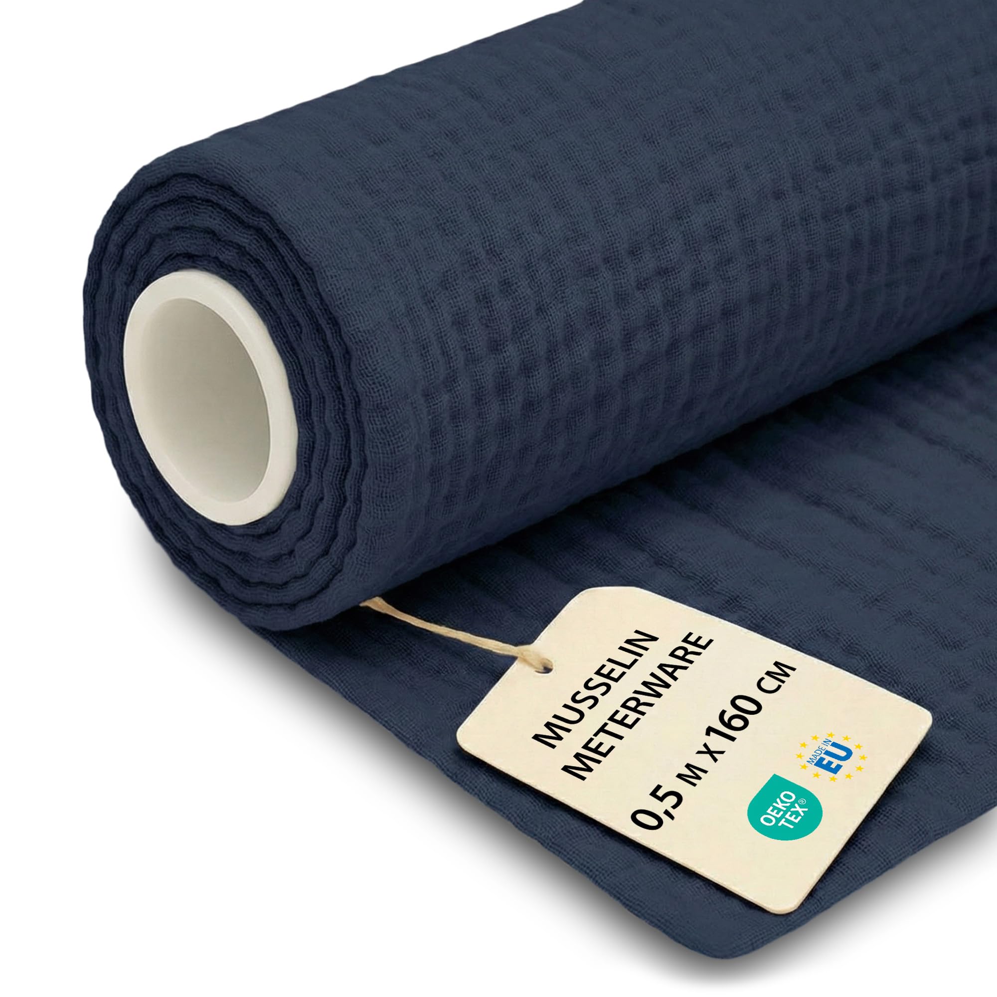 Muslin Fabric Sold by the Metre 0.5 m x 160 cm - Cotton Fabric Fabrics for Sewing Ideal for Bed Linen Blanket Children Cloth Table Runner Lightweight Cotton Fabric Muslin Fabric Oeko-Tex Certificate