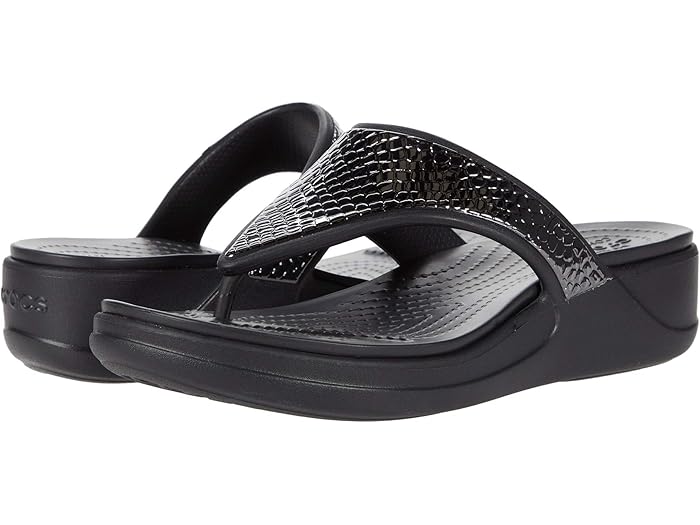 women's crocs monterey metallic wedge flip