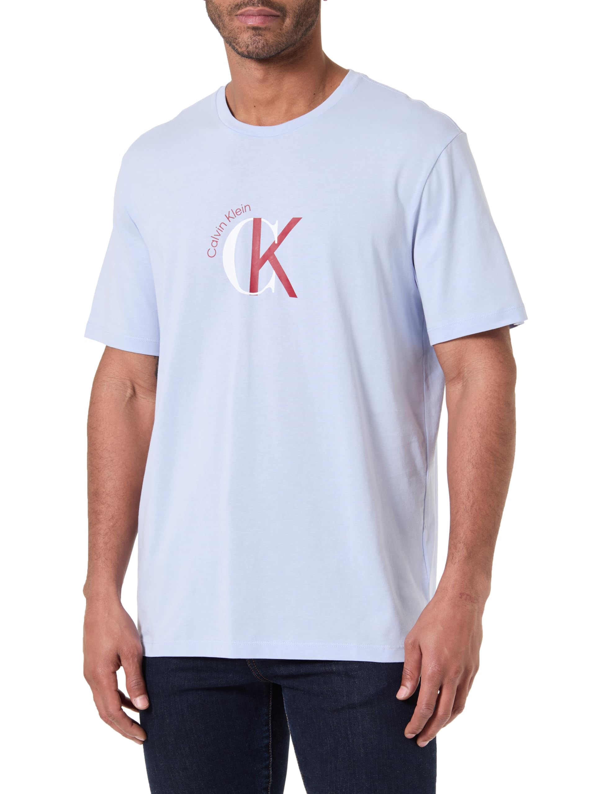 Calvin Klein SS 30s Whsl Ckj 2tone CK Graphic Lv14re829g Camisetas gráficas Hombre (Pack de 1)