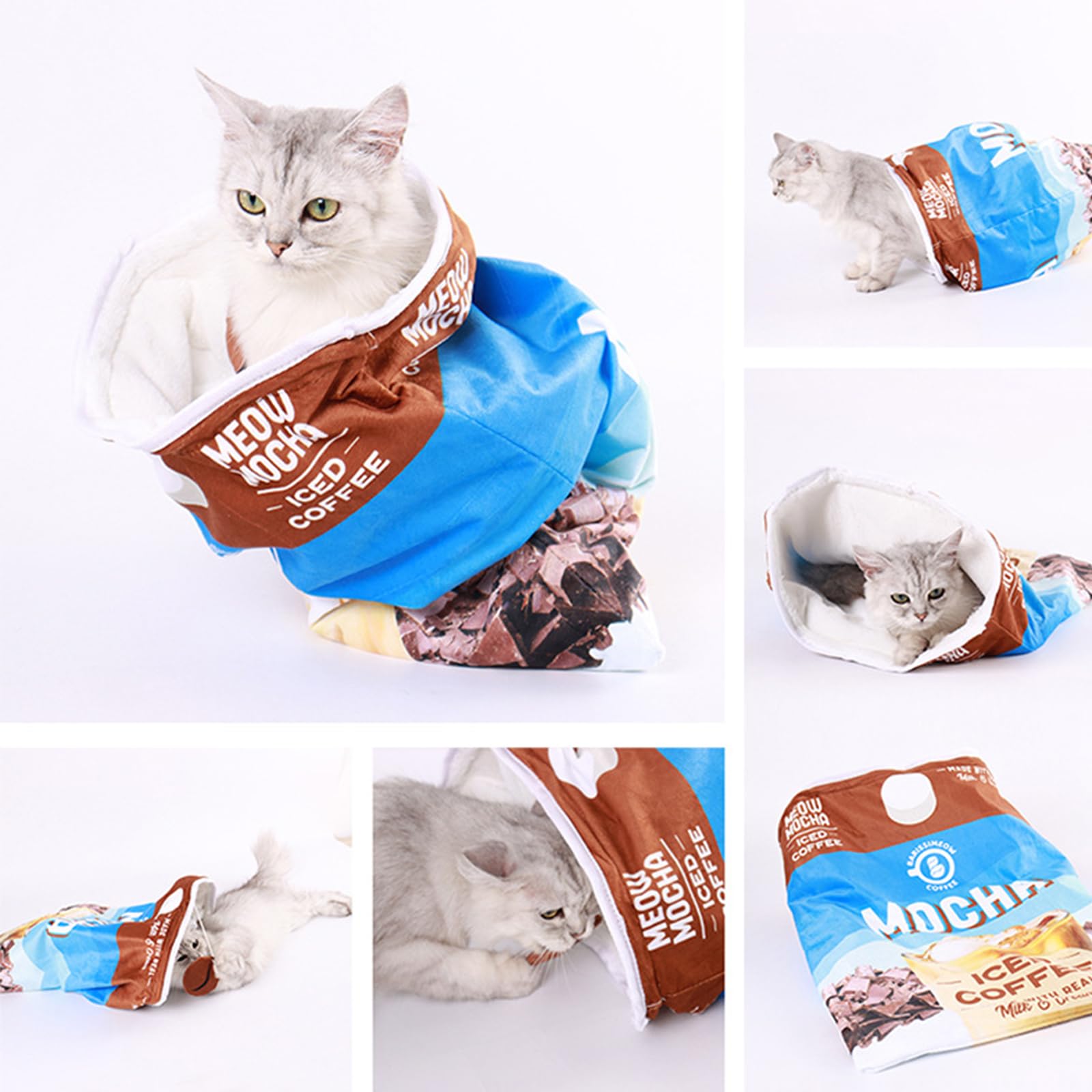 Saco de dormir para gatos, colchoneta para mascotas, saco de dormir para gatos y perros pequeños, saco de dormir para gatos, arena para gatos, calor, grano de café