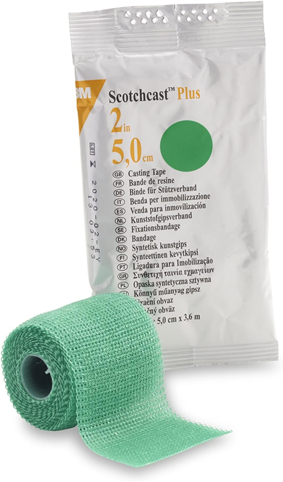 3M Scotchcast Plus Cast Tape 2 Inch X 12 Foot Green 82002G, 1 Ct
