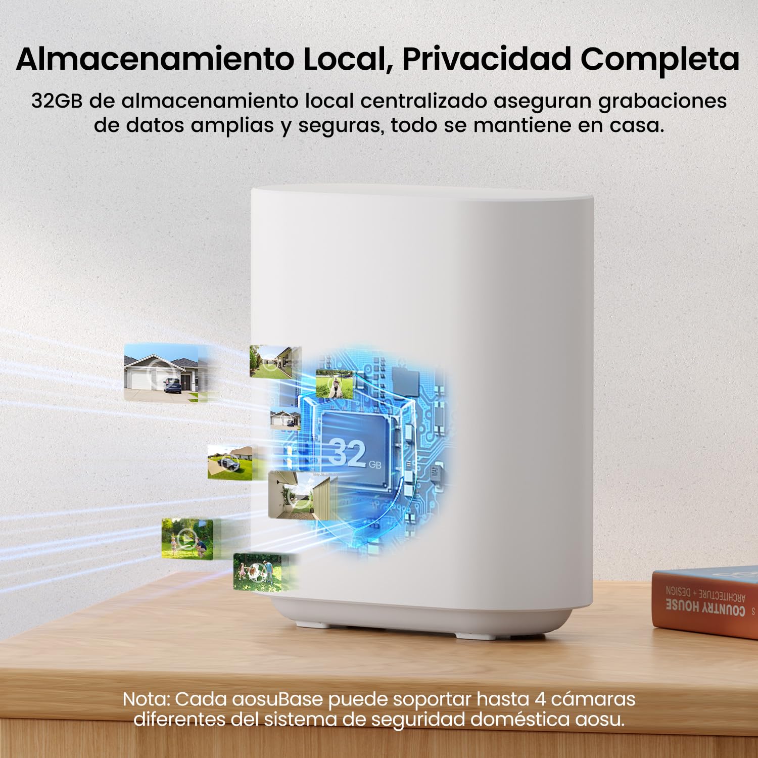 aosu 2K Camara de Vigilancia Solar Exterior, 2 Cámaras y aosuBase Kit, Sin Suscripción, 360° PTZ Seguimiento Automático, 32 GB Local, Audio Bidireccional Alarma Visión Nocturna Color, WiFi 5G y 2.4GHz
