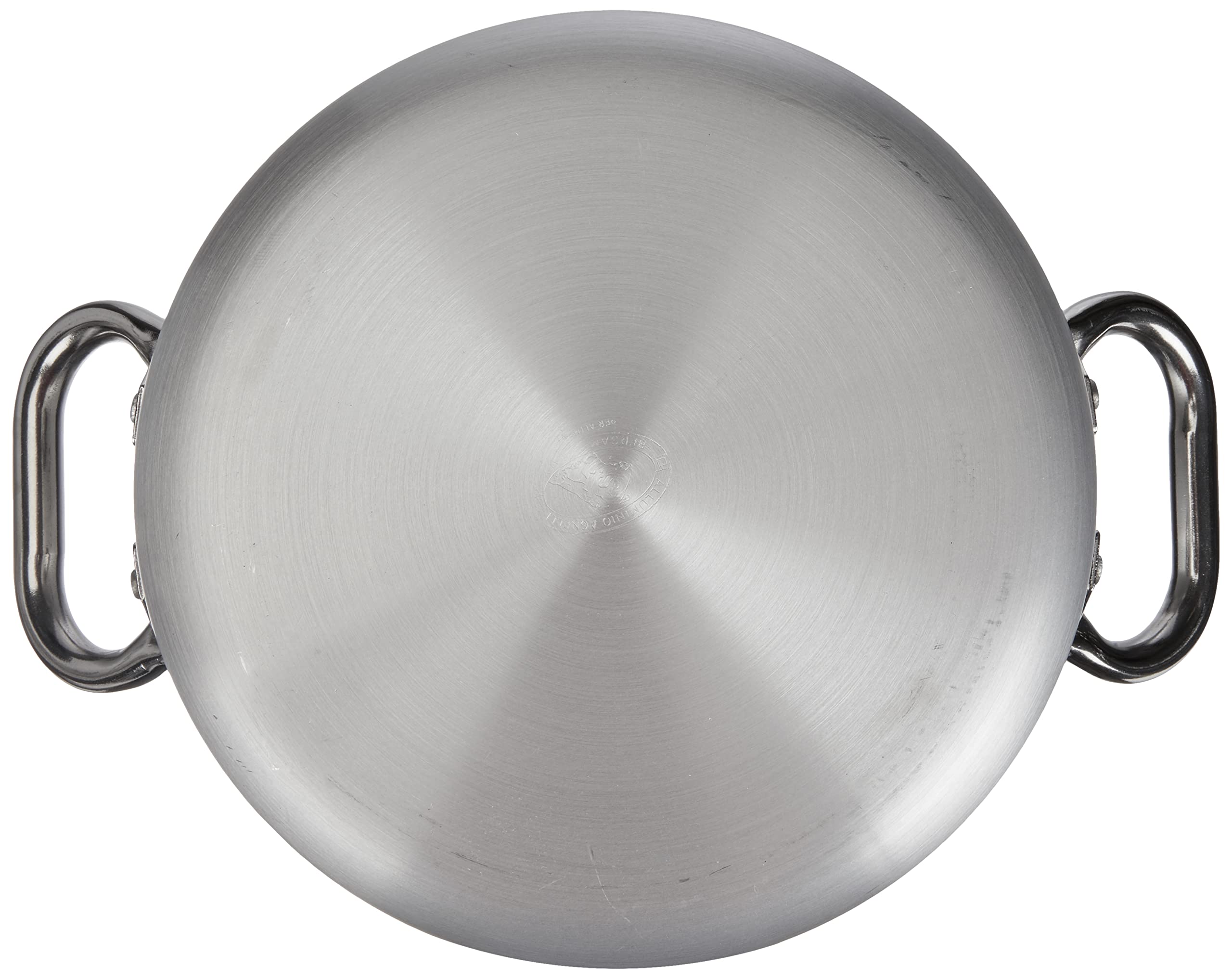Pentole Agnelli ALSA106S24 Casseruola Bassa con Maniglie, Alluminio, Argento, 24 cm