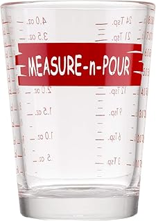 Tablecraft H1433T Measuring Cup Measure-N-Pour, 4 oz, Clear
