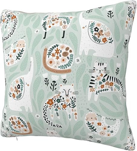 Miniatura 2 de Cute Elephant Llama Sloth- Throw Pillow Covers 24"x24" Throw Pillow Cushion Cases Decoration For Couch Sofa Pillow Covers fundas para cojines de