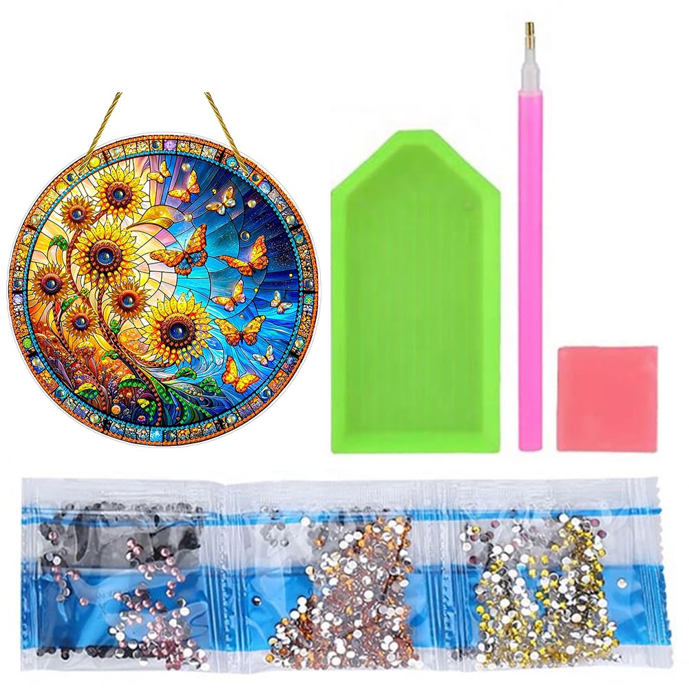 EOBROMD Diamond Painting Kranz - 5D Fensterbild Mit Kette DIY Set