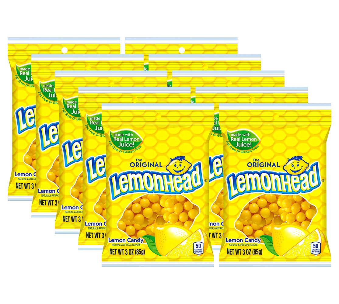 The Original Lemonhead Lemon Hard Candy, 3 oz (Pack of 10