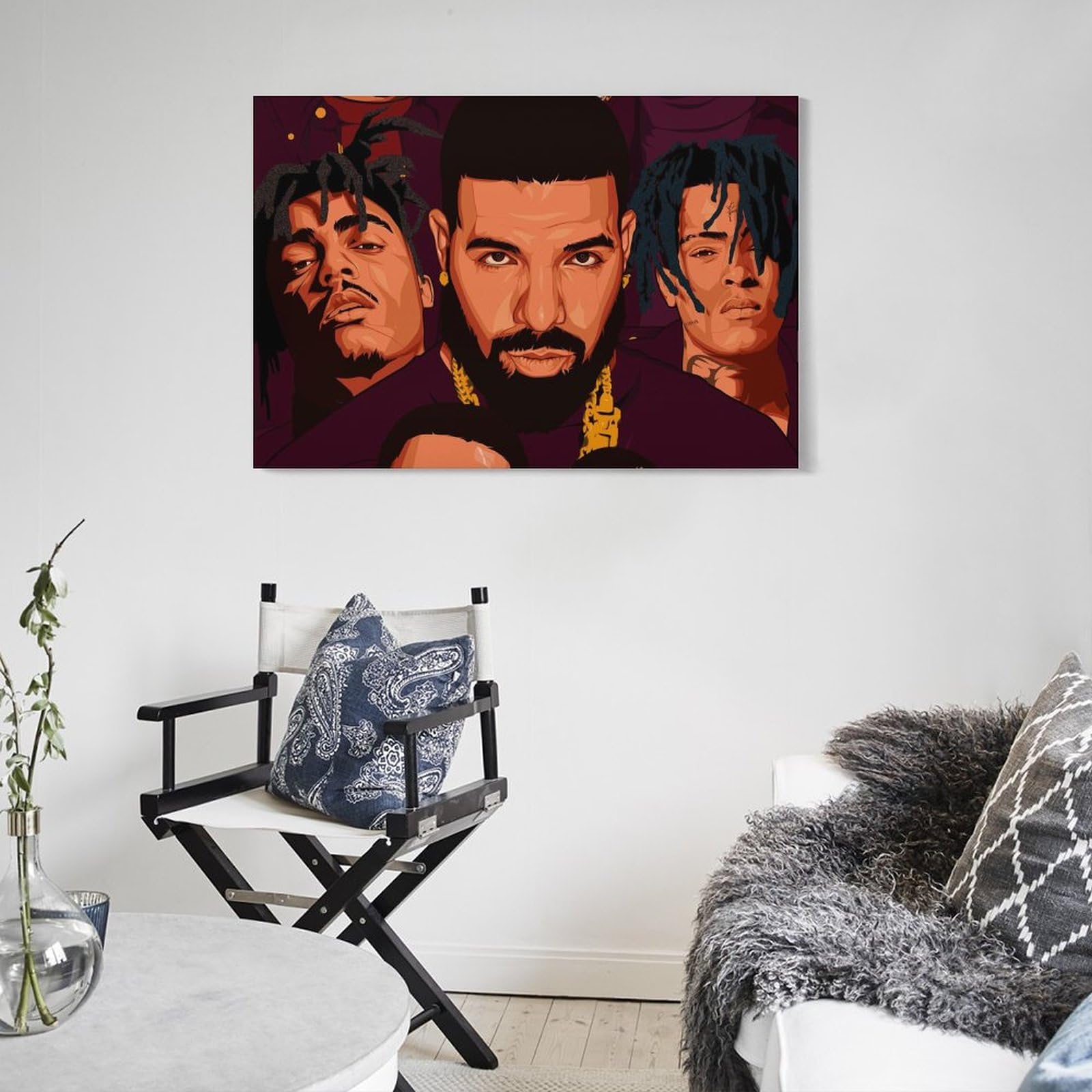Poster su tela, motivo: cantante rap, hip hop, tutte le stelle, stampa artistica da parete, poster per decorazione della stanza, 40 x 60 cm, confezione da 10