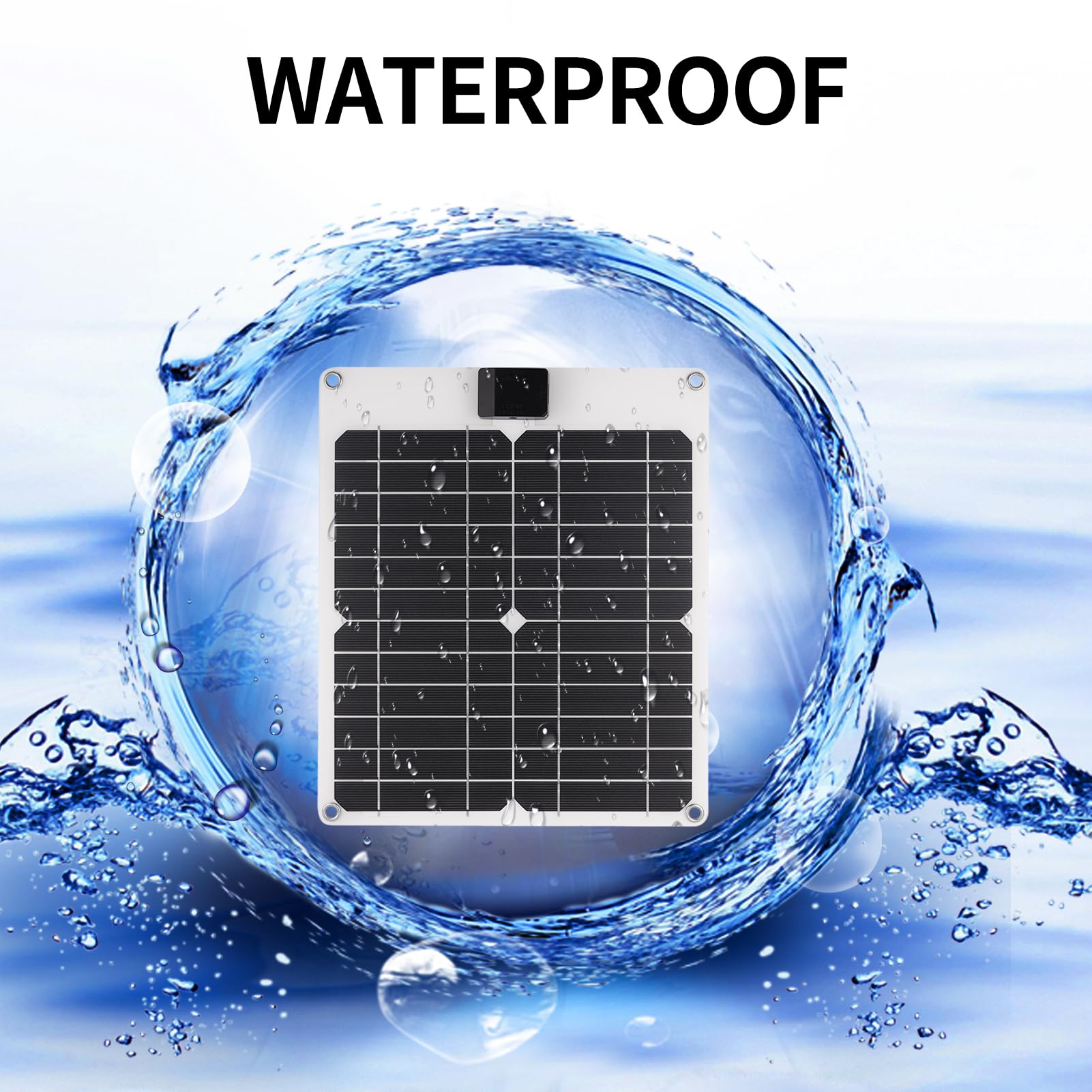Cargador Solar de 15W*4 5V/12V con Puertos USB DC para Baterías de Coche Portátil Impermeable Mantenimiento de Batería para Automóvil RV Teléfonos Portátiles y Cámaras Deportivas