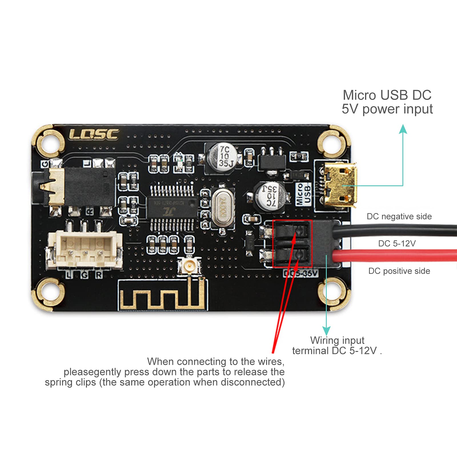 RUZHI Modulo Bluetooth Scheda Audio Stereo MP3 DC 5-35V Portatile Decodificatore Elettronico Senza Fili Chip Cuffie Stereo DIY