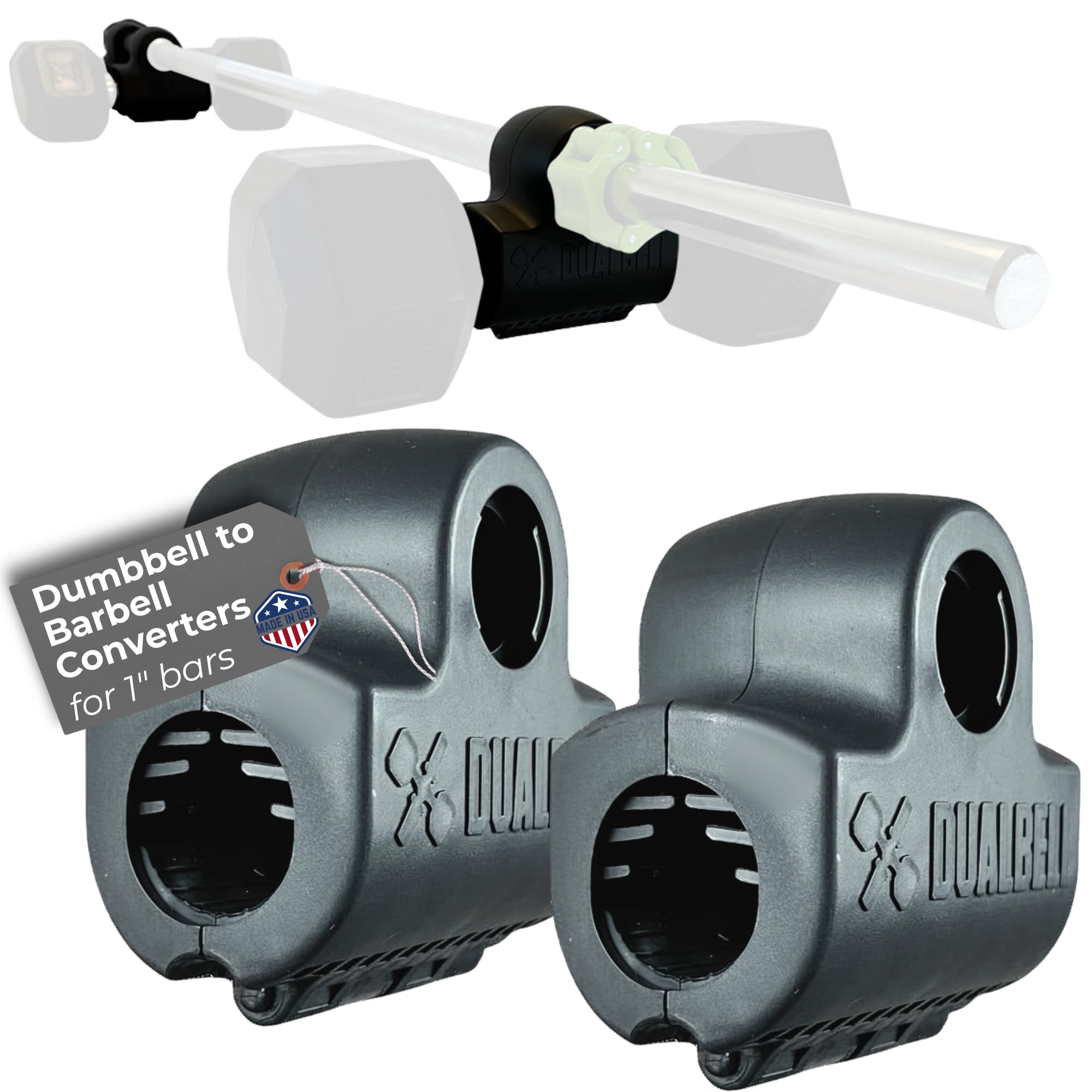 2本セットbarbell object dw pt Dualbell Pair- Connect Dumbbells to Barbell (Black), Dumbbells