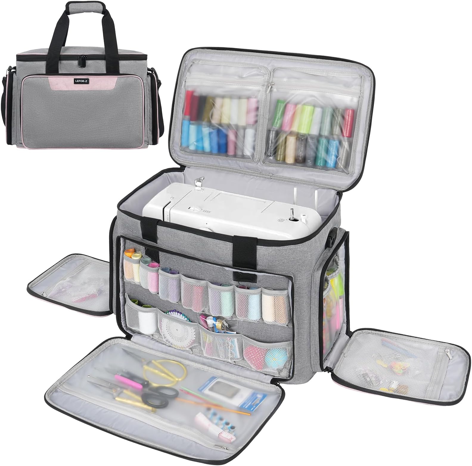 JanTeelGO Sewing Machine Carrying Case Tote Bag, Nylon Carry Bag, Padded Storage