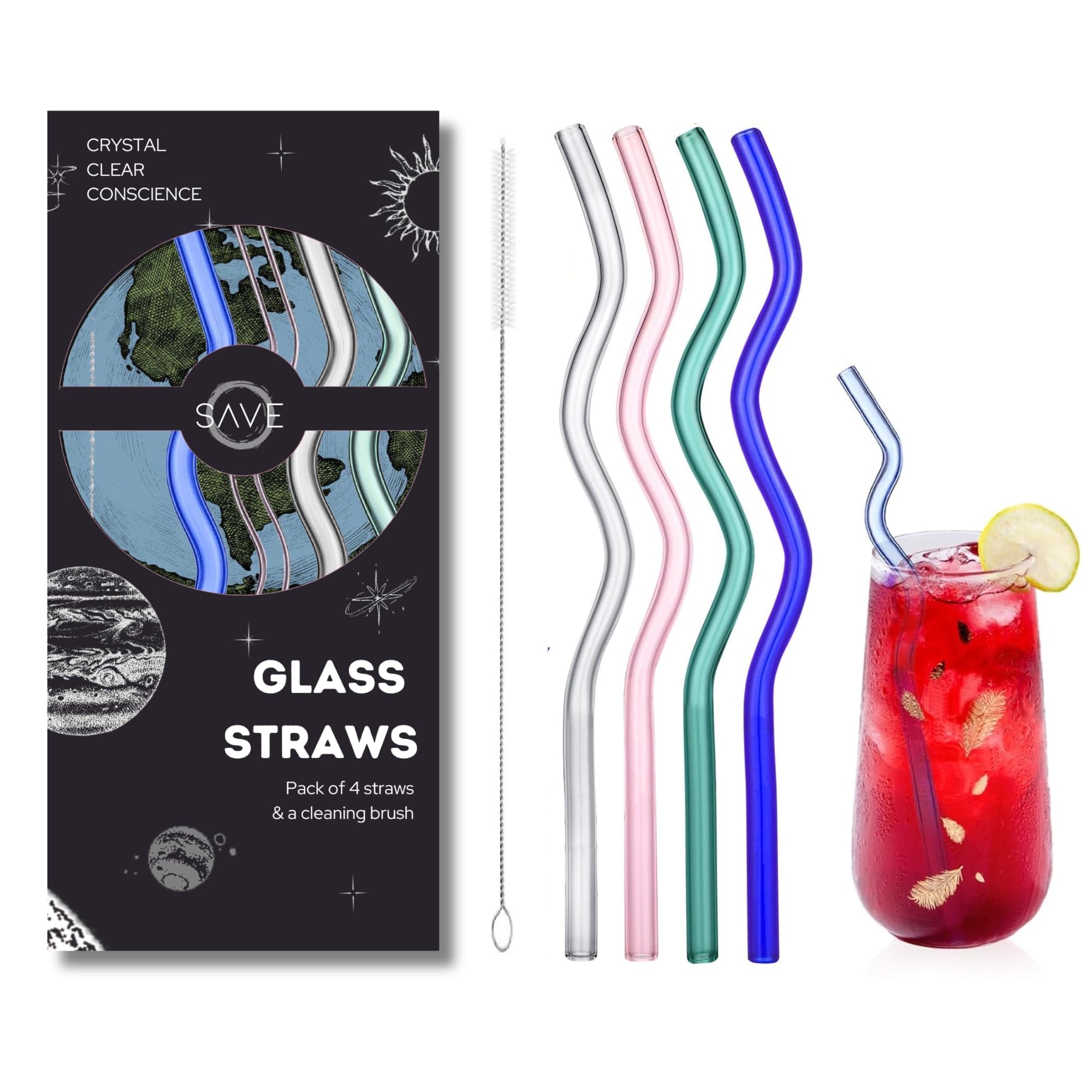 See full amazon price history chart for SAVE Reusable Glass Straw Set | 4 Straws & 1 Cleaning Brush | Ecofriendly Multiuse Drinking Straws (Wavy, Spectrum Serenade) SAVE Reusable Glass Straw Set | 4 Straws & 1 Cleaning Brush | Ecofriendly Multiuse Drinking Straws (Wavy, Spectrum Serenade) (B0D4JB517R) Amazon Price History, Amazon Price Tracker
