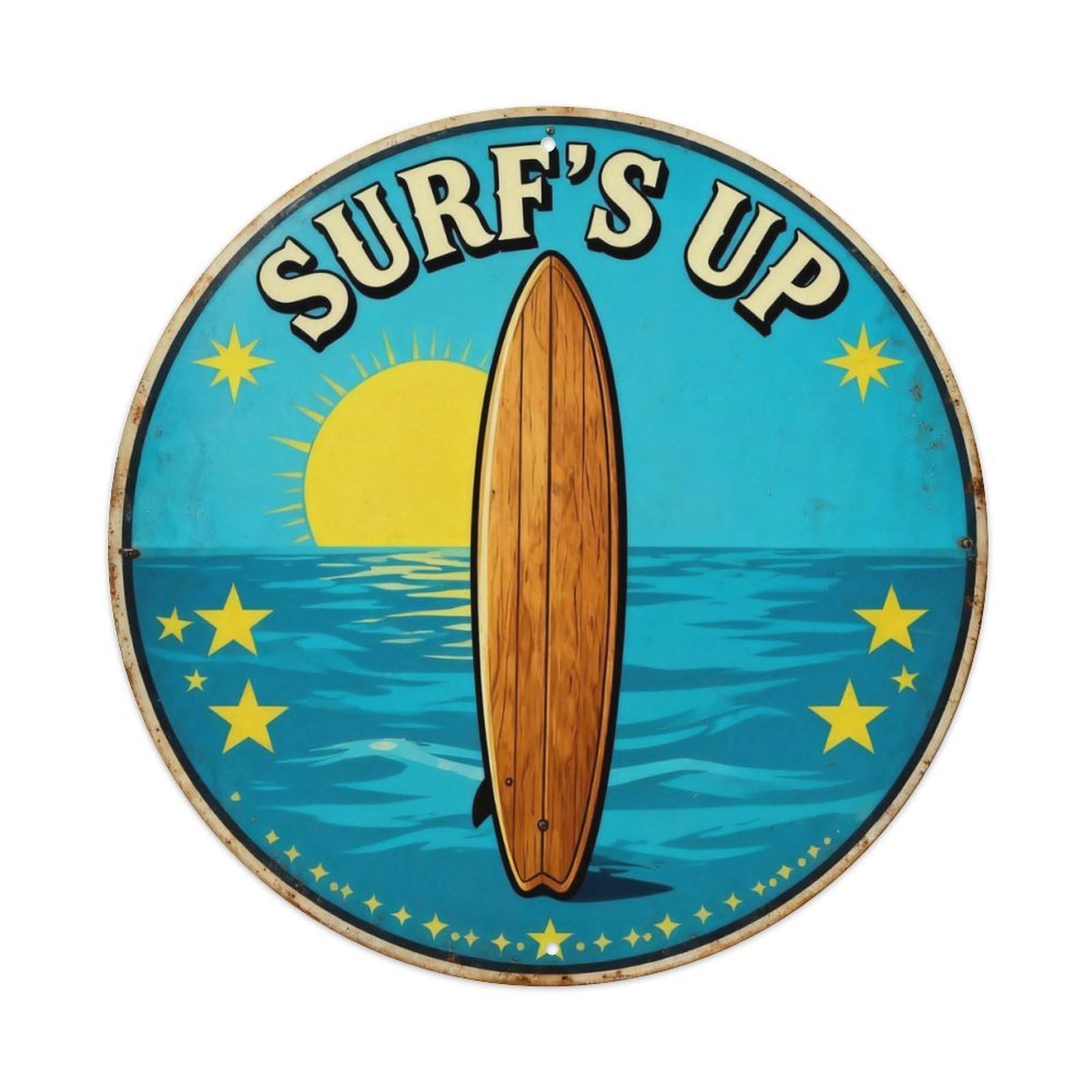 Surf's Up Beach Sign Metal Tin Sign Plaque