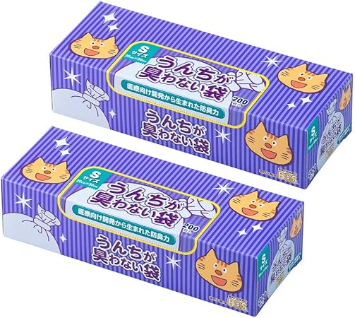 Amazon Co Jp 驚異の防臭袋 Bos ボス うんちが臭わない袋 2個セット 猫用 うんち 処理袋 袋カラー ブルー Sサイズ 0枚入 ペット用品