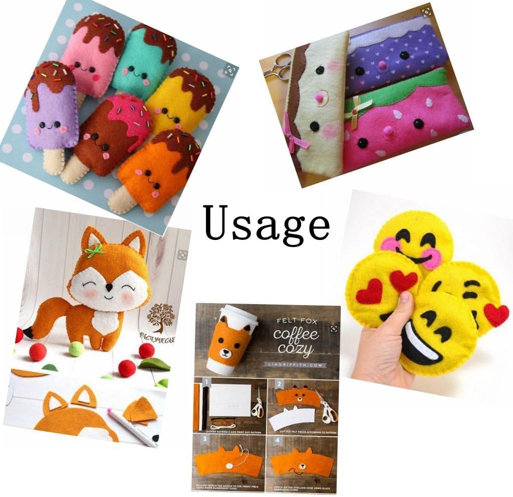 Felt Squares, Misscrafts 28pcs 12" x 12" (30 x 30cm) 1.4mm Thick Soft Felt Fabric Sheet Nonwoven Assorted Colors Patchwork Pack with Thread Bag for DIY Craft Patchwork Sewing