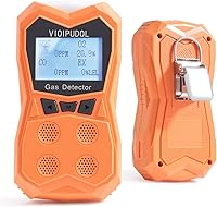 VIOIPUDOL 4 Gas Detector for CO, O2, H2S, LEL - Rechargeable Multi Gas Monitor with Triple Alarms, 16H Battery, IP65 Waterproof