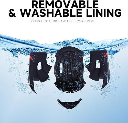 Miniatura 8 de TCMT Casco de motocicleta de cara completa aprobado por DOT para adultos, casco de bicicleta de calle de doble visera con escudo transparente y