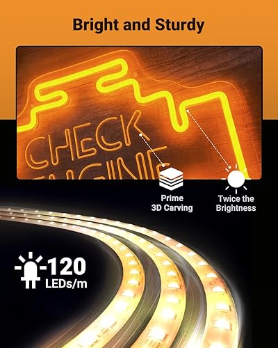 Miniatura 4 de Letrero de neón Check Engine para decoración de pared, letrero de pared LED para automóvil con alimentación USB para garaje, taller, cueva de