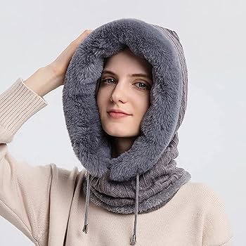 美品　スキーウェア フード付き　上下セット　ニット帽と手袋付き ds226-029-4064_4.jpg
