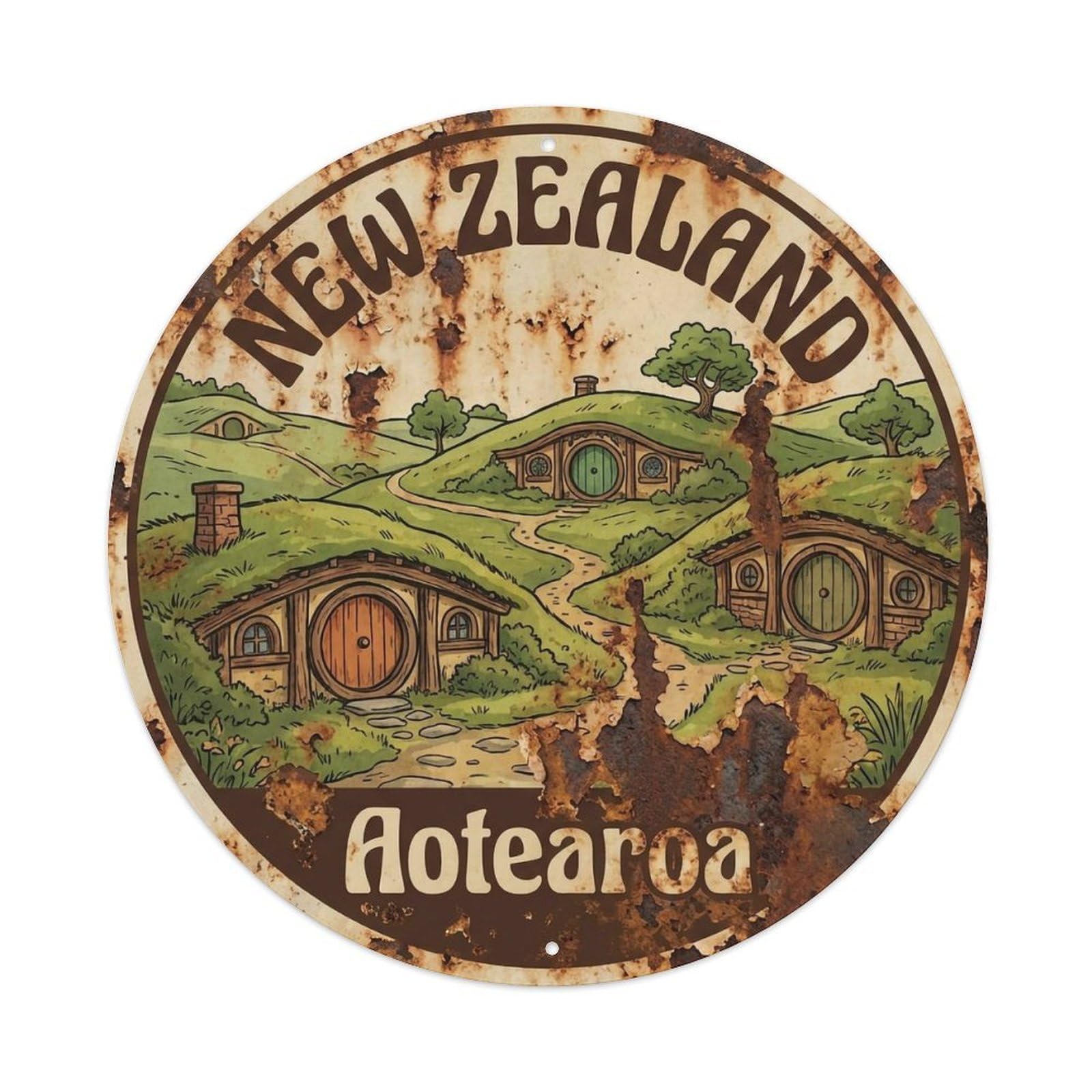Vintage Travel New Zealand Memories Metal Tin Sign