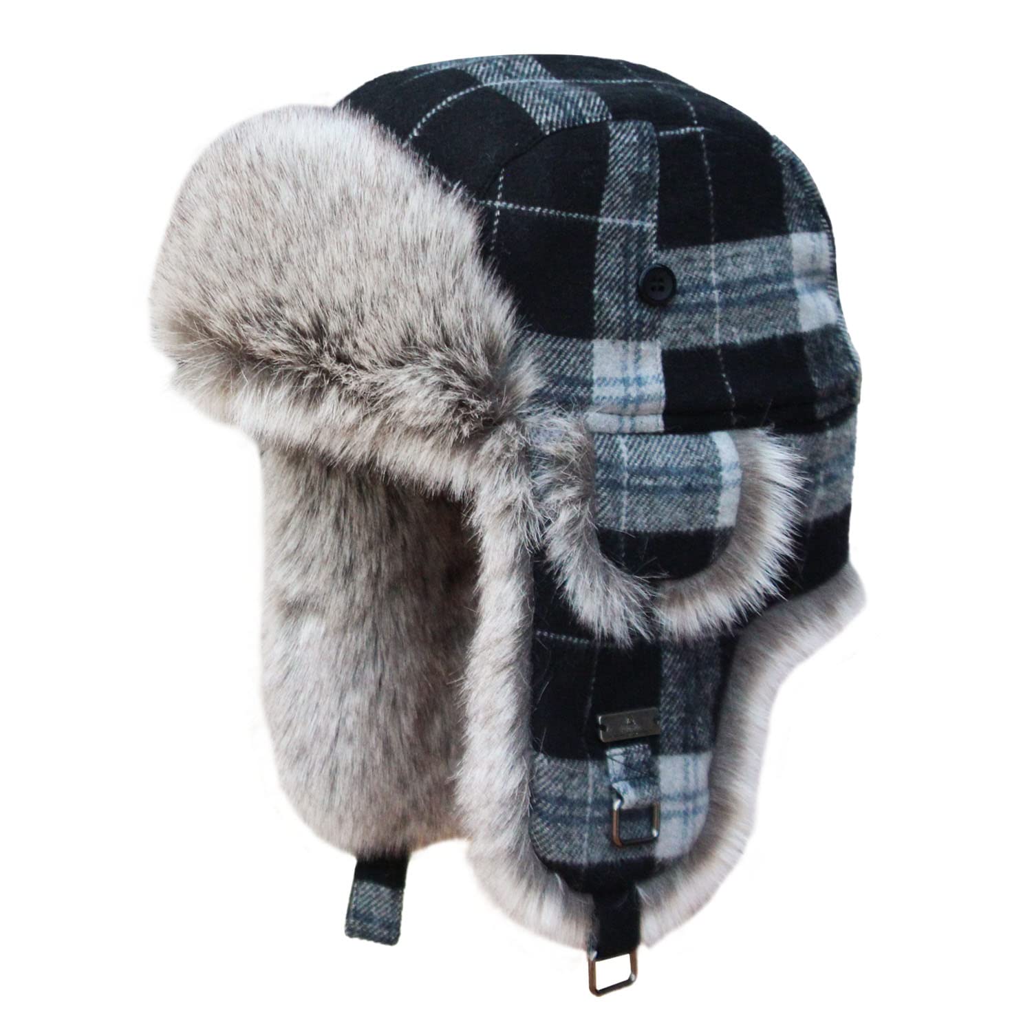 Kurhatic Winter Trapper Hat,Warm Faux Fur Aviator Hat,Russian Trooper Hunting Ski Hat with Ear Flaps for Men & Women