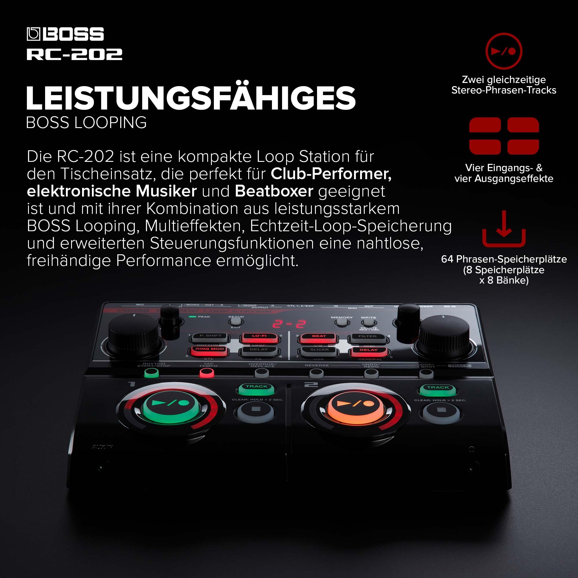 BOSS RC-202 Loop Station | Fingertip-Looper für progressive