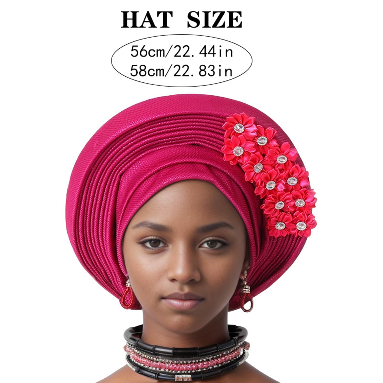 Przesadny kwiat łatany turban kapelusz wielowarstwowy czepek kapelusz oddychający afrykański ślub opaska na głowę kobiety turban festiwal muzyczny