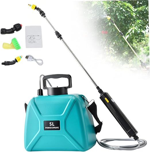 Spruzzatore Elettrico A Batteria Per Piante - Con 3 Ugelli Regolabili, Tubo 3m E Batteria 2400mAh - Ideale Per Giardino, Prato E Animali - Foto 5