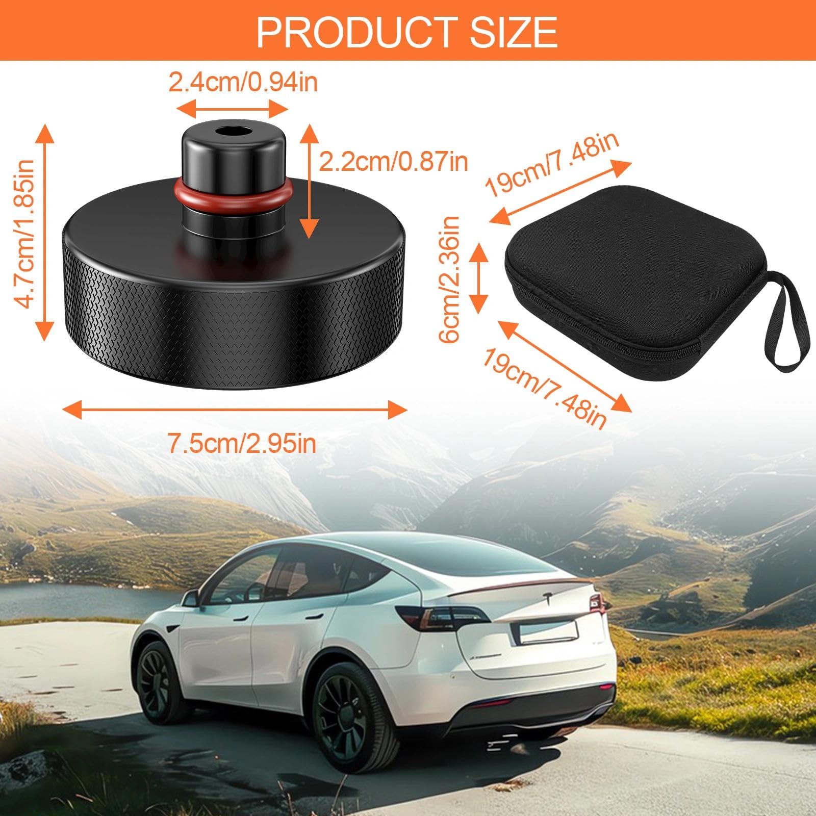 Ravytha Taco de Goma para Gato Hidráulico, Hidraulico para Coche Tacos Jack Pads, Gatos Accesorios Elevador Almohadillas de Coche, Tesla Model 3/X/Y/S Almohadilla de Elevación Adaptador(4PCS) — view 2