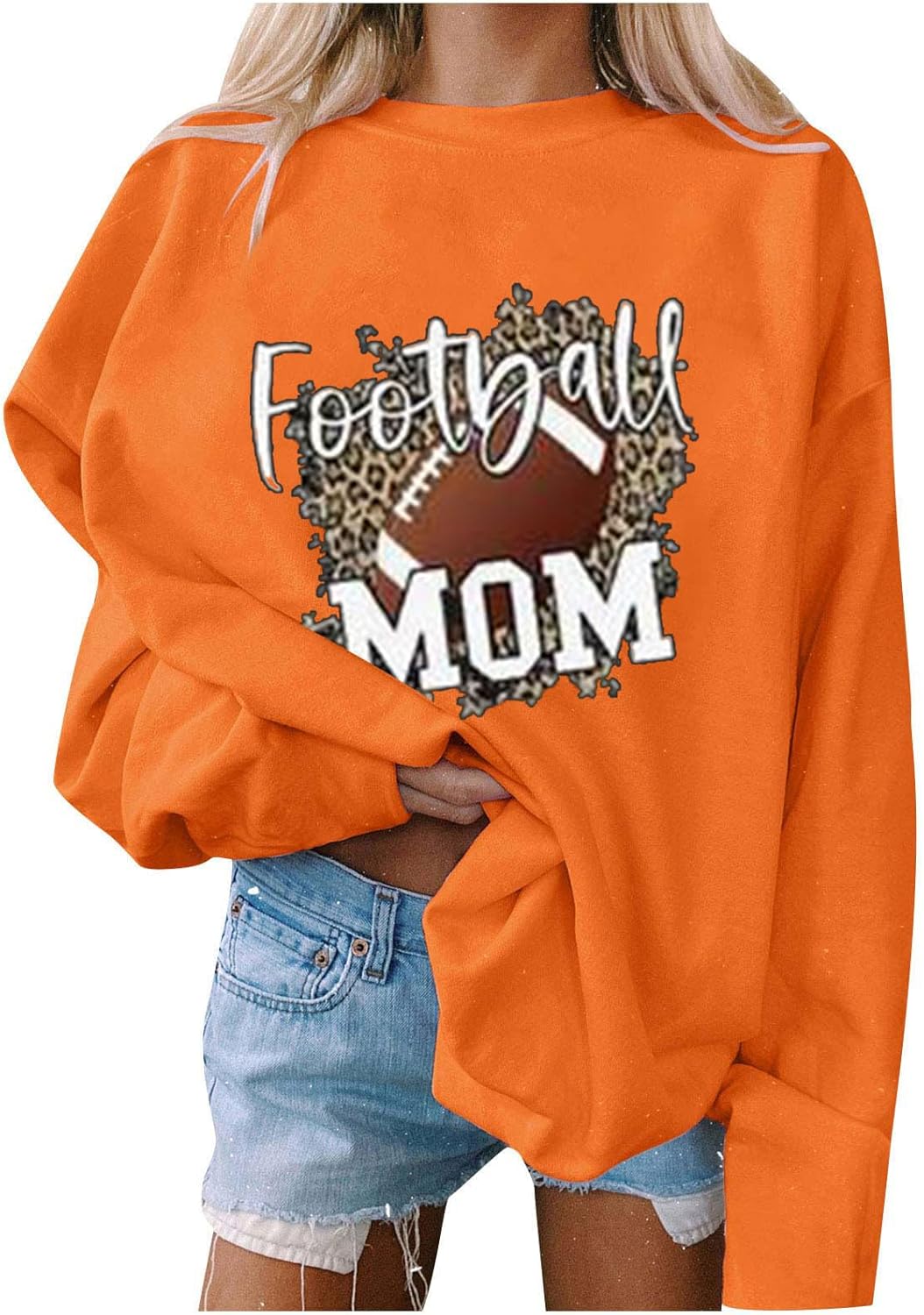 Women's Plus Size Football Mom Sweatshirt Long Kenya Ubuy