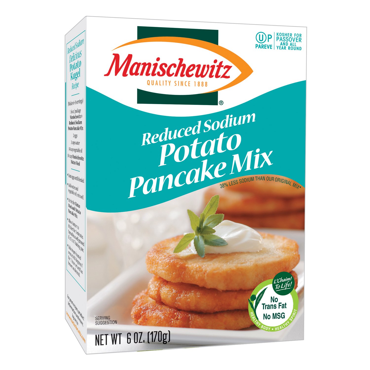 Manishewitz Reduced Sodium Potato Pancake mix, 6-Ounce (Pack of 12)