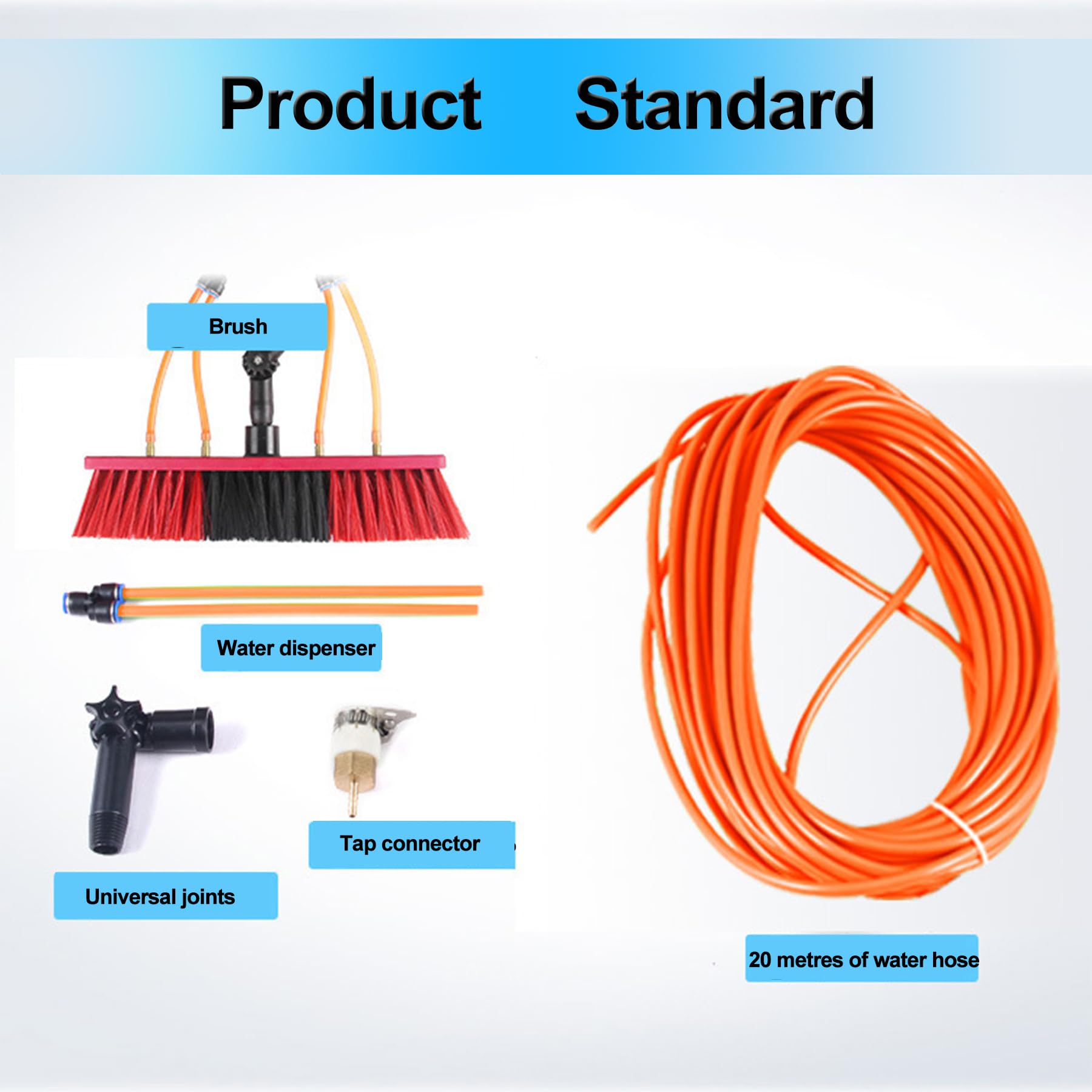 Kit di pulizia per pannelli solari regolabili, asta e spazzola alimentati ad acqua per uso domestico e professionale, soluzione ideale per la pulizia e la manutenzione delle finestre