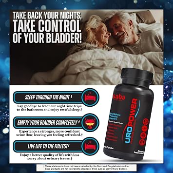 Saba UroPower A Proactive Approach to Prostate Health. Helps Decrease Urinary Symptoms. -Reduces Constant urge to use The Restroom; -Supports Bladder Control