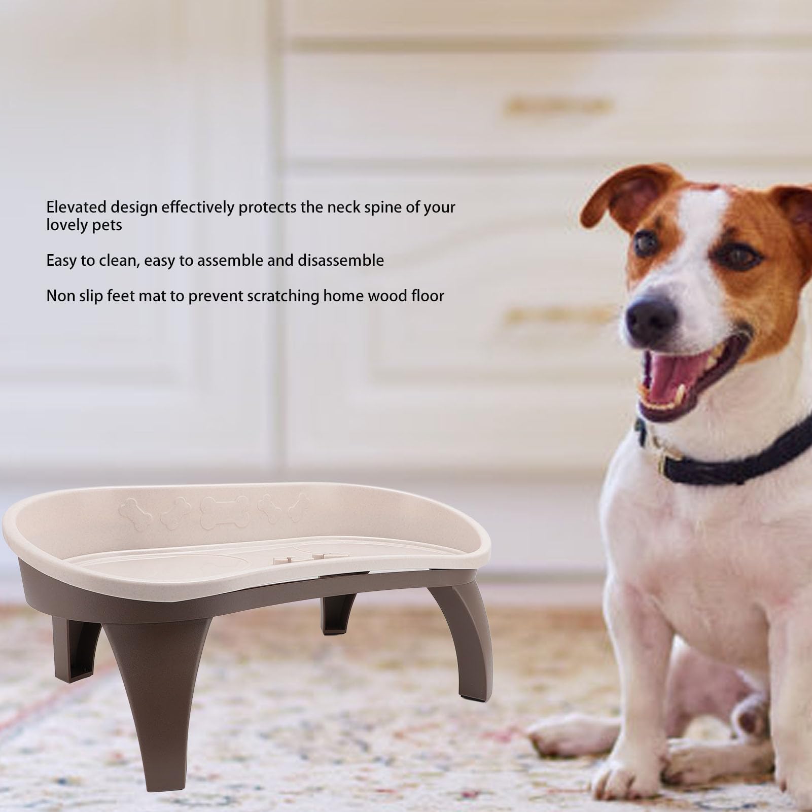 Bandeja Elevada para Comedero para Mascotas, Soporte Elevado para Cuenco para Perros, Protección Antideslizante para la Columna Vertebral, Bandeja Elevada con Protección contra