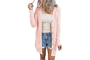 Women's Summer Lightweight Long Sleeve Button Down Cardigan